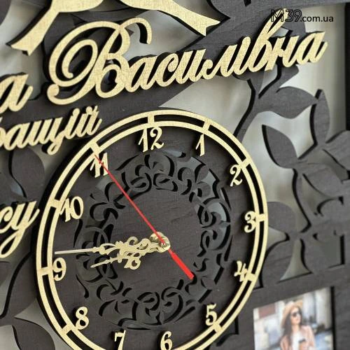 Оригінальний Подарунок Вчительці на 8 березня, рамка для фото з годинником Найкращому вчителю