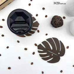 Подставки под горячее, костер из дерева "Листочки"