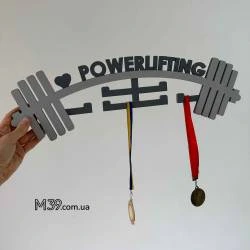 Медальница из дерева пауэрлифтинг штанга, Powerlifting