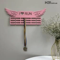 Медальниця з дерева біг, I love run