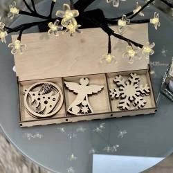 Новогодняя коробка для игрушек на елку "С Новым Годом" 9 штук