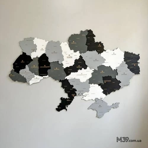 Декор из дерева на стену - 3D Карта Украины