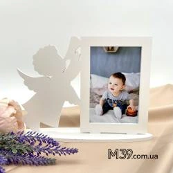 Фоторамка Ангелочек Мальчик с Рожком