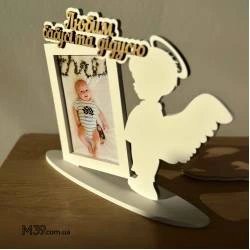 Фоторамка Настільна Янголятко Хлопчик Любим Бабусі та Дідусю
