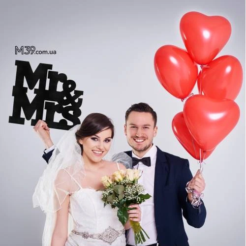 Декоративне Панно Напис на Весілля Mr та Mrs