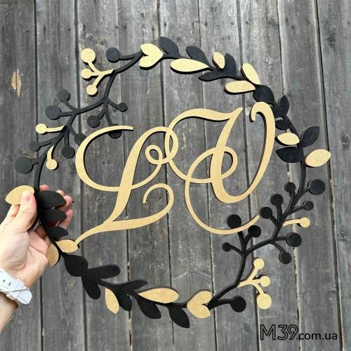 Свадебная Монограмма с Веточками Нежная