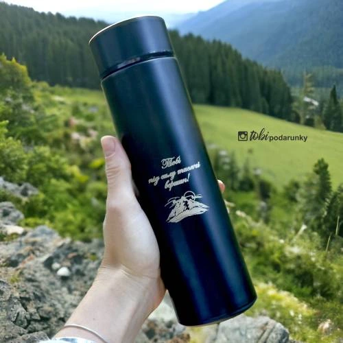 Термос Іменний Чорний з Індивідуальним Написом 400 мл