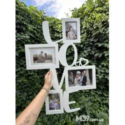 Подарунок коханій людині на 14 лютого - Фоторамка з дерева Love вертикальна