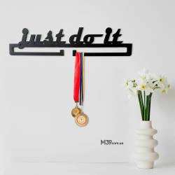 Подарунок Спортмену - Медальниця "Just Do It" з дерева