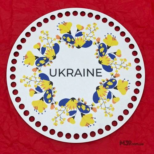 Кругле Денце з Малюнком для Сумочки або Кошика "Ukraine"