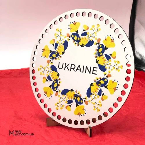 Кругле Денце з Малюнком для Сумочки або Кошика "Ukraine"