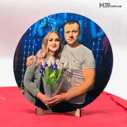 Подарок Любимой на 8 марта – Круг с Вашим Общим Фото Настольный