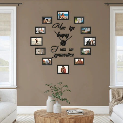 Подарок Налоговику - Часы "Время идет вперед" с Фоторамками