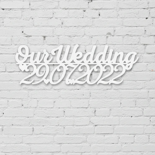 Весільний Напис з Дерева Our Wedding з Датою m39.com.ua Весільний Напис з Дерева Our Wedding з Датою