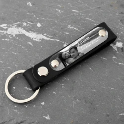 Подарунок Коханій Людині - Брелок Шкіряний з Фотогравіюванням