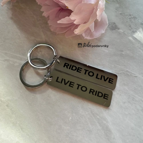 Подарунок чоловіку - Брелок для ключів "Ride To Live"