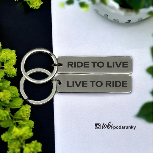 Подарунок чоловіку - Брелок для ключів "Ride To Live"