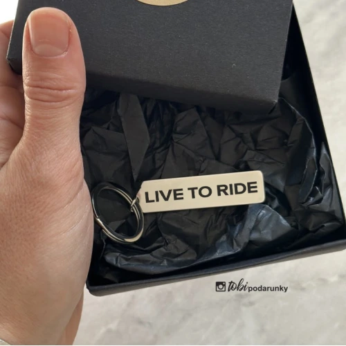 Подарунок чоловіку - Брелок для ключів "Ride To Live"