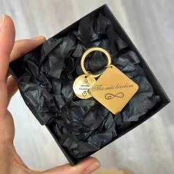 Подарунок закоханим, брелок з персоналізованим гравіюванням Я Тебе Кохаю, Ти мій Всесвіт