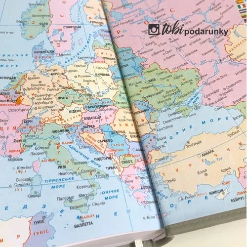 Блокнот Щоденник з Гравіюванням Сірий з Гербом України, Планер, Записник