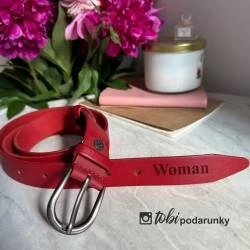 Ремінь з Персоналізованим Гравіюванням Жіночий Червоний